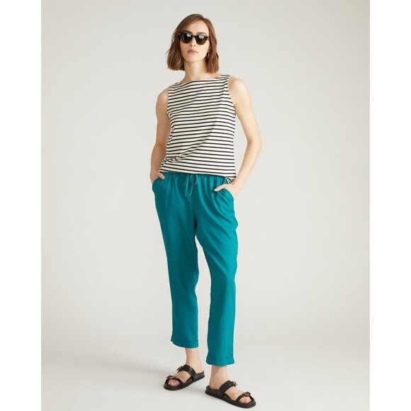 Universal Standard Womens Sayville Linen Drawstring Pants Aurora Blue 2X - Picture 1 of 9